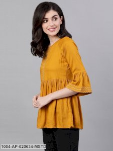 Mustard Yellow Solid A-Line Top