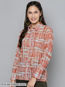 Rust Tie-Dye Sheer Shirt
