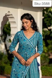 MALLIGA COTTON PRINTED KURTA SET