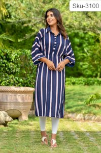 BARIA STRIPPED GEORGETTE KURTI