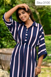 BARIA STRIPPED GEORGETTE KURTI