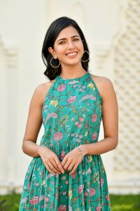 FAJAL FLORAL HALTER NECK DRESS