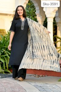 NAINIKA BLACK ZARI WORK KURTA SET